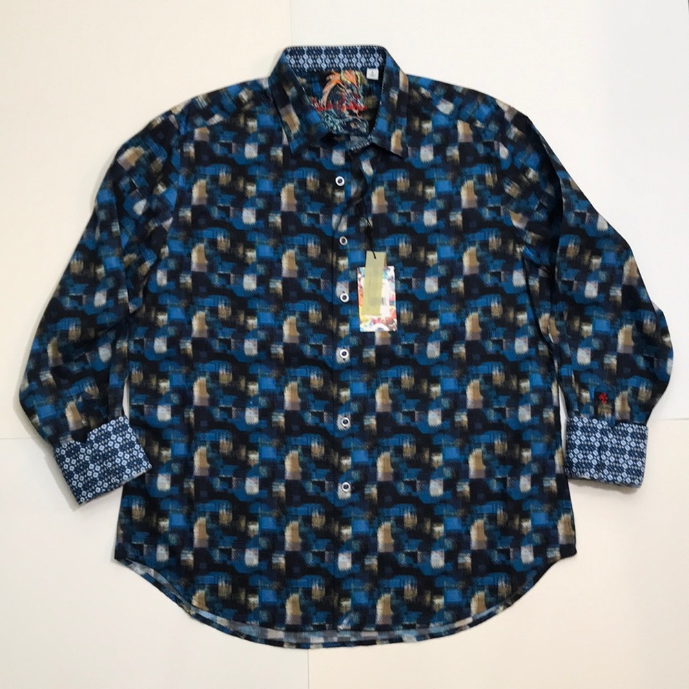 ROBERT GRAHAM Mixed Company Men’s L Blue LS Shirt